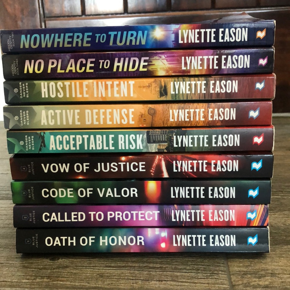Nine Lynette Eason books as a set.